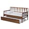 Baxton Studio Midori Walnut Wood Twin Size Daybed with Roll-Out Trundle Bed 168-10834-10835 - alternate 5